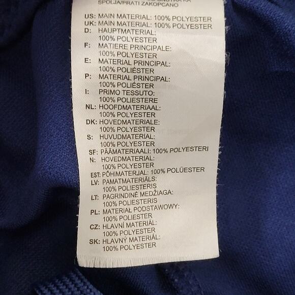 ADIDAS Track Pants M/L Blue White Trim Polyester Clima-Cool - Picture 15 of 16